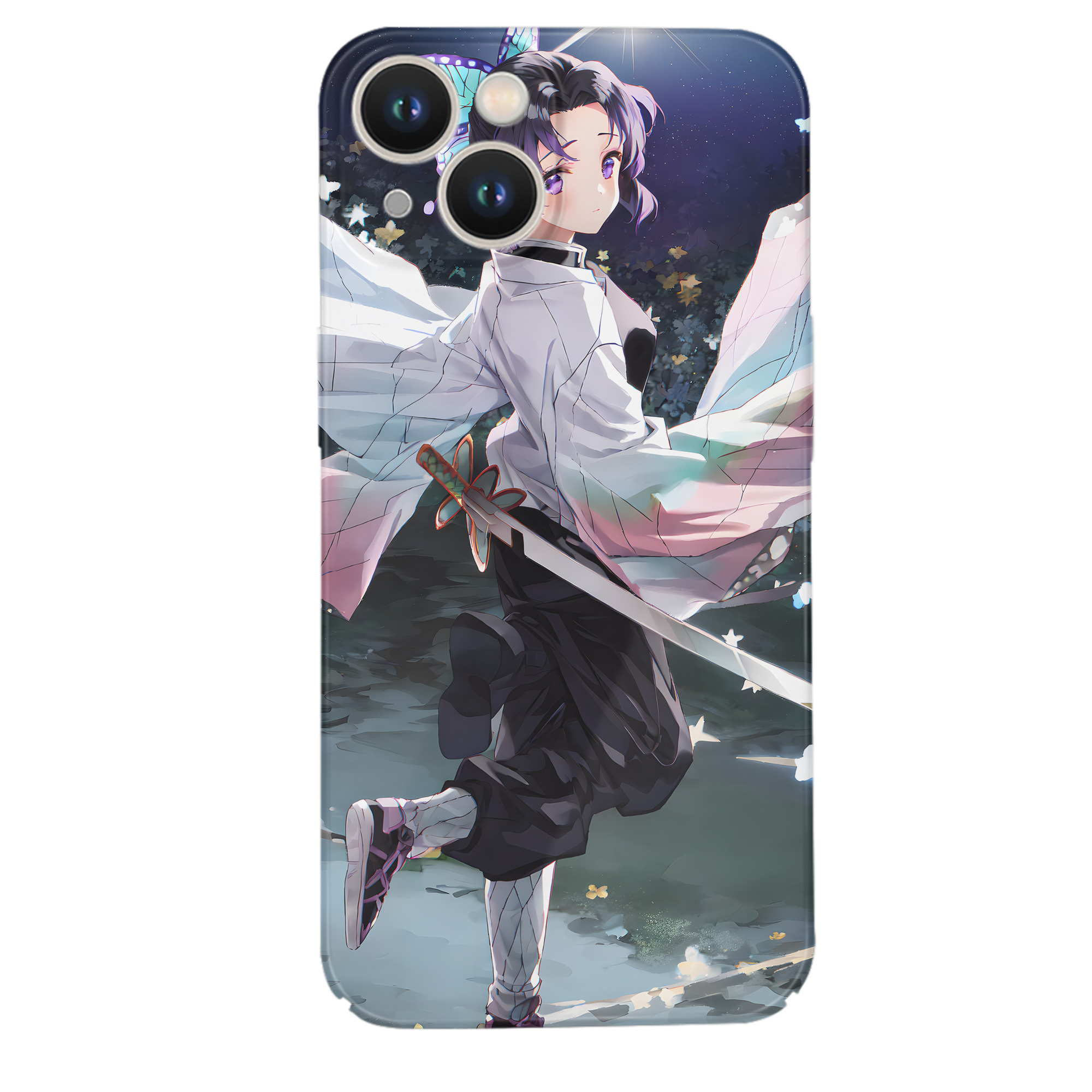 （画像用） 鬼滅の刃（きめつのやいば）蟲柱-胡蝶 しのぶ／こちょう しのぶ Kochou Shinobu 【iPhone 14シリーズ対応】ハードケース